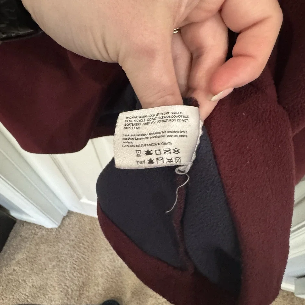 Brooks Brothers 346 Fleece Mens XXL 1/4 Zip Pullover Sweater Maroon Burgundy Red
